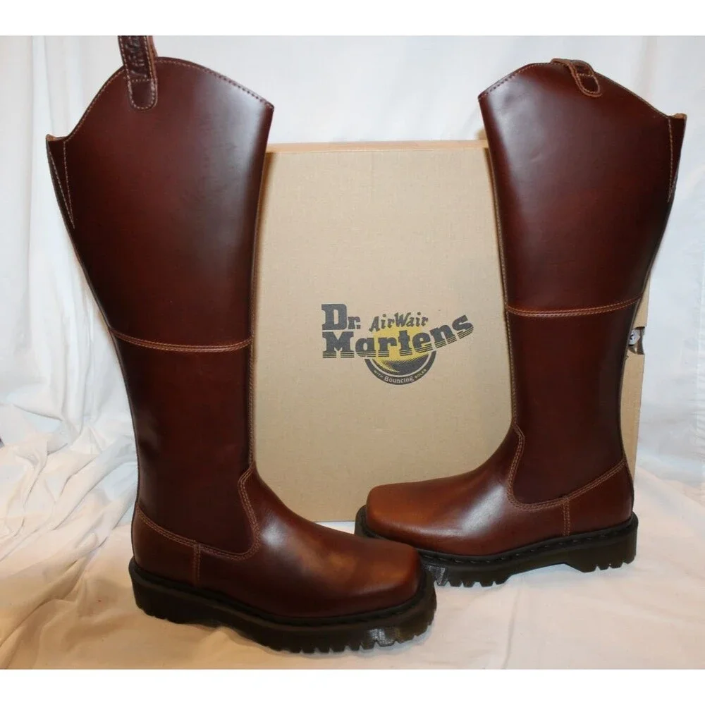 Dr. Martens Women's Amaayah Hi Orleans Tall Riding Boots Butterscotch Brown 7